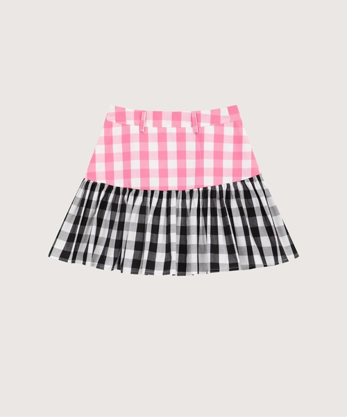 LA POMME petit(ラポミ・プチ)の「Contrast Two Tone Pleated Skirt(スカート・レディース・ブルー/ピンク・SMALL/MEDIUM/LARGE)」の2枚目の写真