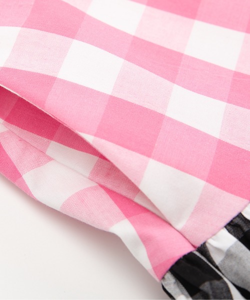 LA POMME petit(ラポミ・プチ)の「Contrast Two Tone Pleated Skirt(スカート・レディース・ブルー/ピンク・SMALL/MEDIUM/LARGE)」の4枚目の写真