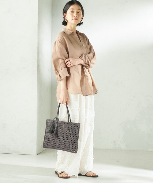 MAISON N.H PARIS(メゾンエヌアッシュパリ)の「MAISON N.H PARIS:SOLENE TOTE(かごバッグ・レディース・ブラック・ONE SIZE)」の8枚目の写真