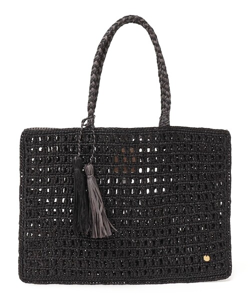 MAISON N.H PARIS(メゾンエヌアッシュパリ)の「MAISON N.H PARIS:SOLENE TOTE(かごバッグ・レディース・ブラック・ONE SIZE)」の9枚目の写真
