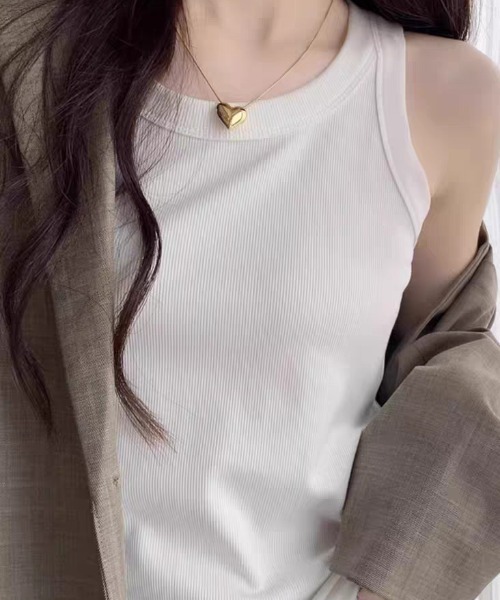 Mela(メラ)の「ベーシック リブタンクトップ(タンクトップ・レディース・ホワイト/グレー/ブラック・M/L/XL)」の16枚目の写真