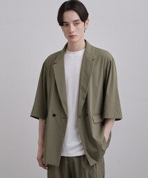 tk.TAKEO KIKUCHI（ティーケータケオキクチ）の「【接触冷感／UVCUT／セットアップ対応可】COOL PLAY5部袖ジャケット（テーラードジャケット）」
