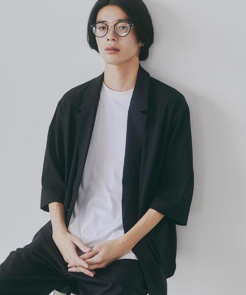 tk.TAKEO KIKUCHI(ティーケータケオキクチ)の「【接触冷感/UVCUT/セットアップ対応可】COOL PLAY5部袖ジャケット(テーラードジャケット・メンズ・ダークグレー/ライトグレー/オリーブ/ブラック・03/02/01)」の2枚目の写真