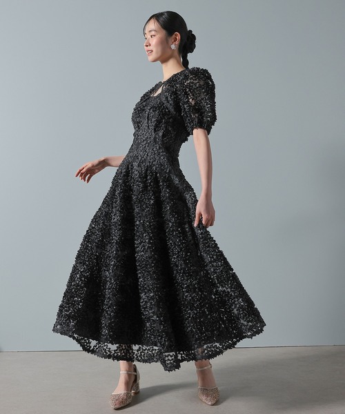 Kana(カナ)の「バルーンシルエットワンピースドレス パーティー ドレス 結婚式 お呼ばれ オケージョンドレス(ドレス・レディース・イエロー/グレー/ブラック・S/M)」の1枚目の写真