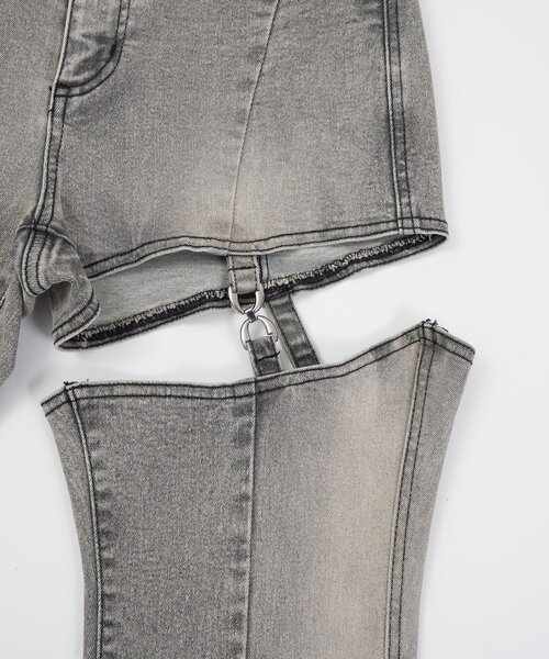 OLIVE des OLIVE(オリーブデオリーブ)の「【Belle Charme】Cut Out Belt Flere Denim(その他パンツ・レディース・サックスブルー/グレー・LARGE/MEDIUM/SMALL)」の8枚目の写真