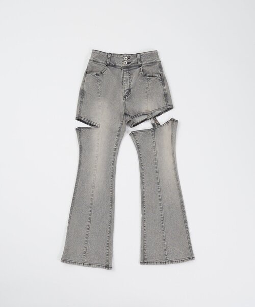 OLIVE des OLIVE(オリーブデオリーブ)の「【Belle Charme】Cut Out Belt Flere Denim(その他パンツ・レディース・サックスブルー/グレー・LARGE/MEDIUM/SMALL)」の9枚目の写真