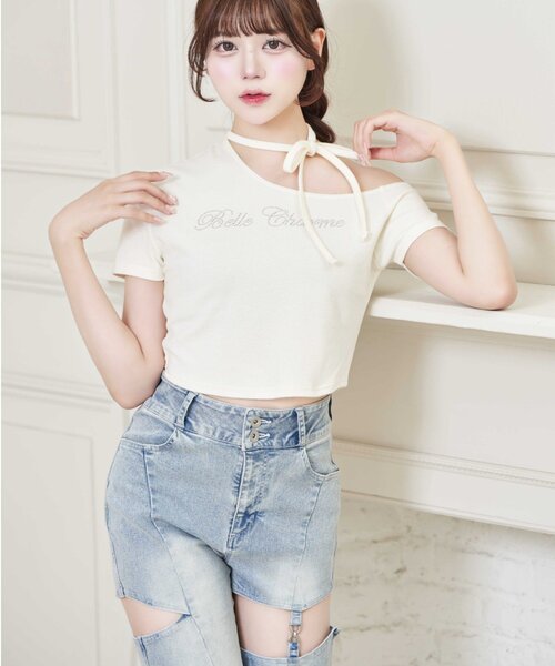 Belle Charme(ベルシャルム)の「【Belle Charme】Cut Out Belt Flere Denim(その他パンツ・レディース・サックスブルー/グレー・LARGE/MEDIUM/SMALL)」の5枚目の写真