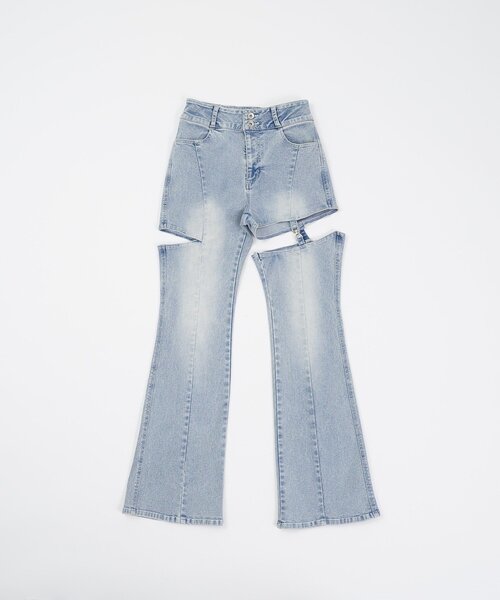 Belle Charme(ベルシャルム)の「【Belle Charme】Cut Out Belt Flere Denim(その他パンツ・レディース・サックスブルー/グレー・LARGE/MEDIUM/SMALL)」の17枚目の写真