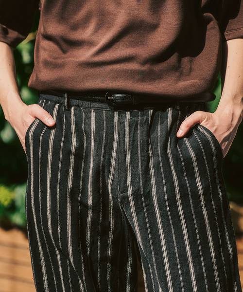 417 EDIFICE（フォーワンセブンエディフィス）の「LE JAPON ATELIER SN サックパンツ（スラックス・メンズ・ブラック/アイボリー/ネイビー・SMALL/LARGE/MEDIUM）」の14枚目の写真