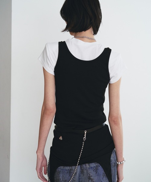 SOEMIN(ソミン)の「Multi-way tank top/マルチウェイタンクトップ(Tシャツ/カットソー・レディース・ブラック/ピンク・FREE)」の5枚目の写真