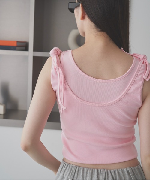 SOEMIN(ソミン)の「Multi-way tank top/マルチウェイタンクトップ(Tシャツ/カットソー・レディース・ブラック/ピンク・FREE)」の9枚目の写真