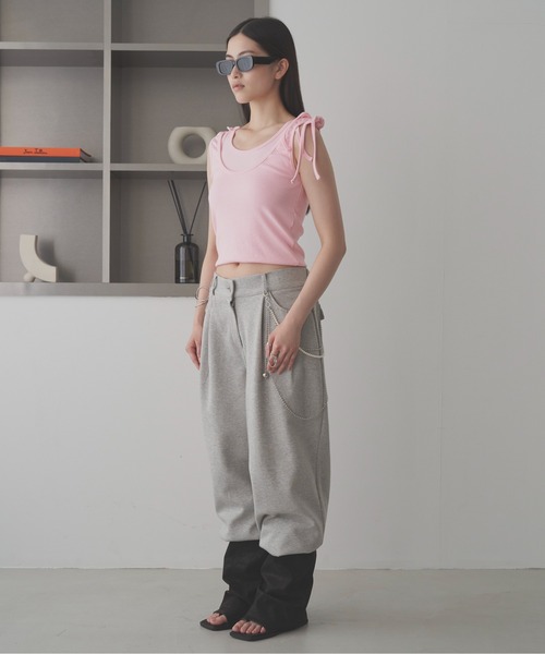 SOEMIN(ソミン)の「Multi-way tank top/マルチウェイタンクトップ(Tシャツ/カットソー・レディース・ブラック/ピンク・FREE)」の14枚目の写真