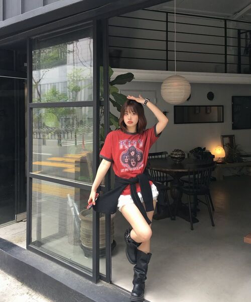 MAINBOOTH（メインブース）の「[KISS] USAロゴTシャツ（レッド）（Tシャツ/カットソー・レディース・その他・1/2/3）」の12枚目の写真