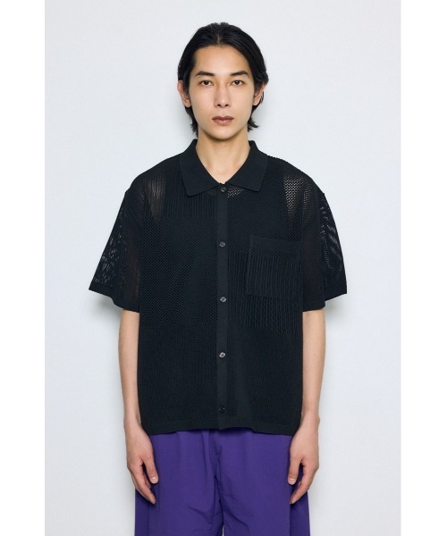 AZUL by moussy(アズールバイマウジー)の「編地切替ニットシャツ(シャツ/ブラウス・メンズ・オフホワイト/ネイビー/グレー/ブラック・MEDIUM/LARGE)」の17枚目の写真