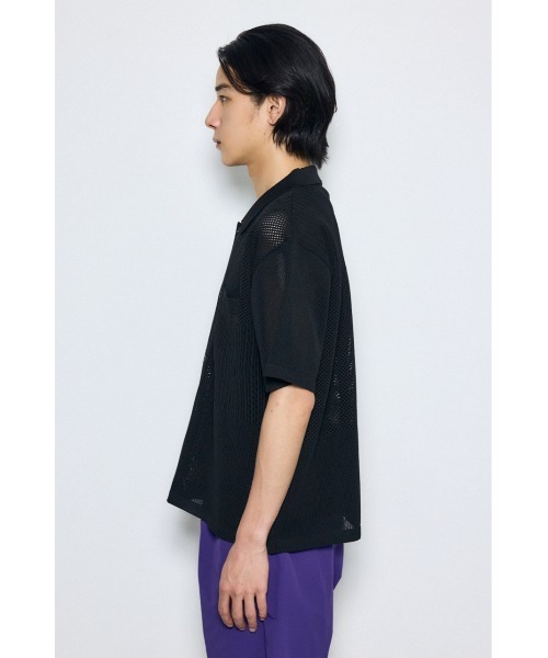 AZUL by moussy(アズールバイマウジー)の「編地切替ニットシャツ(シャツ/ブラウス・メンズ・オフホワイト/ネイビー/グレー/ブラック・MEDIUM/LARGE)」の18枚目の写真