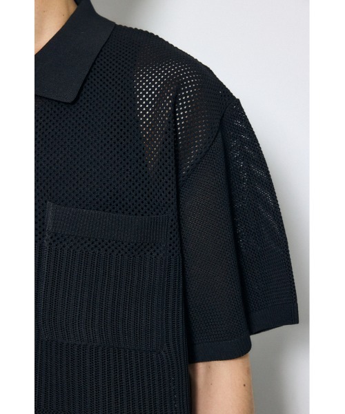 AZUL by moussy(アズールバイマウジー)の「編地切替ニットシャツ(シャツ/ブラウス・メンズ・オフホワイト/ネイビー/グレー/ブラック・MEDIUM/LARGE)」の21枚目の写真