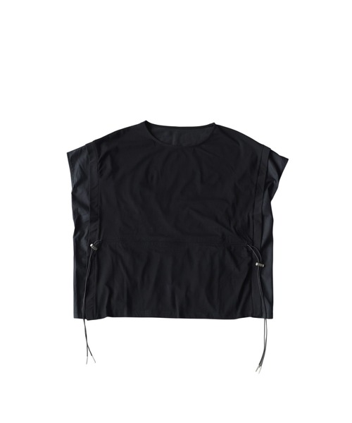 antiqua(アンティカ)の「異素材切替 ドロスト 配色 カットソー Tシャツ(Tシャツ/カットソー・レディース・ブラック/グレー/ホワイト・ONESIZE)」の19枚目の写真