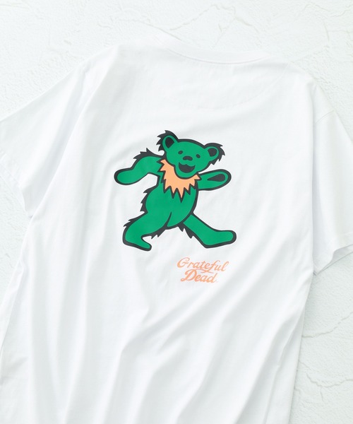 Grateful Dead(グレイトフルデッド)の「GRATEFULDEAD グレイトフルデッド 接触冷感 プリント T 半袖(Tシャツ/カットソー・メンズ・オフホワイト/ダークグリーン/チャコールグレー/ブラック/ブラック系1/チャコール/オリーブ/ホワイト系1・L/M/XL)」の3枚目の写真