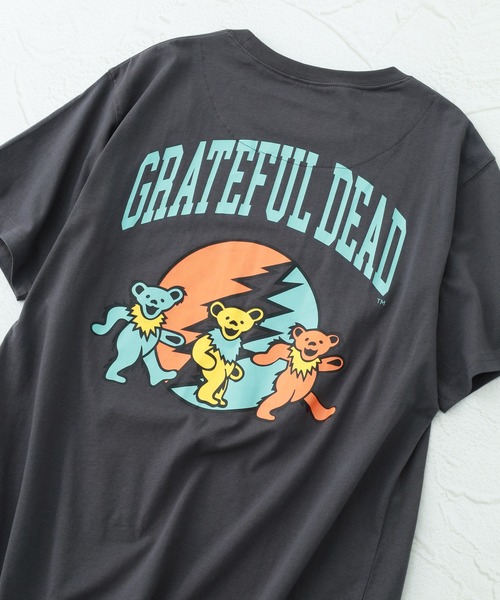 Grateful Dead(グレイトフルデッド)の「GRATEFULDEAD グレイトフルデッド 接触冷感 プリント T 半袖(Tシャツ/カットソー・メンズ・オフホワイト/ダークグリーン/チャコールグレー/ブラック/ブラック系1/チャコール/オリーブ/ホワイト系1・L/M/XL)」の7枚目の写真