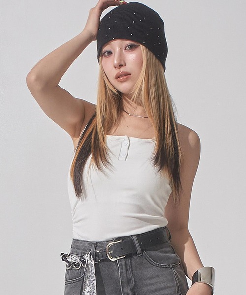 ANAP(アナップ)の「ホルターネック カップ付 タンクトップ(タンクトップ・レディース・ブラック/グレー/ホワイト・F)」の10枚目の写真