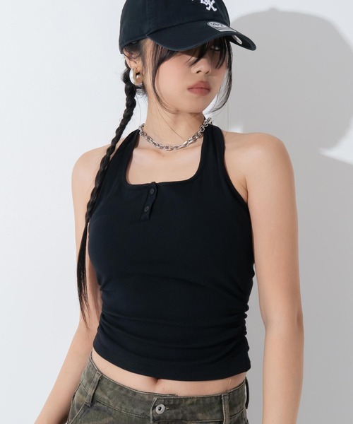 ANAP(アナップ)の「ホルターネック カップ付 タンクトップ(タンクトップ・レディース・ブラック/グレー/ホワイト・F)」の14枚目の写真