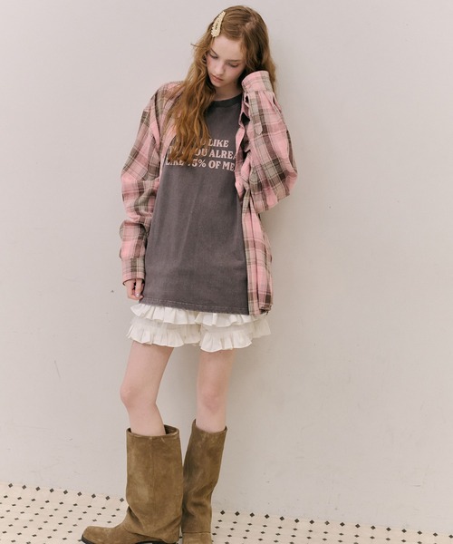 J1U by LA BELLE ETUDE(ジユウバイラベルエチュード)の「オーバーサイズPINKチェックシャツ(シャツ/ブラウス・レディース・フューシャピンク/ピンク・FREE)」の21枚目の写真