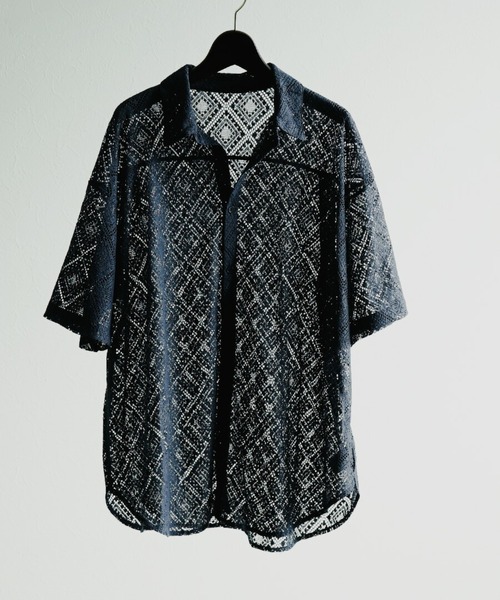 e-zakkamania stores(イーザッカマニアストアーズ)の「幾何学レースシャツ(シャツ/ブラウス・レディース・ブルー/ブラック・フリー)」の14枚目の写真