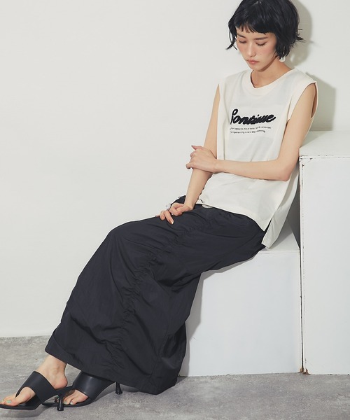 ANOTHER S(アナザーエス)の「接触冷感吸水速乾付きロゴサガラ刺繍ノースリーブプルオーバー(Tシャツ/カットソー・レディース・オフホワイト/ブラック/ブルー/ライム・FREE)」の10枚目の写真