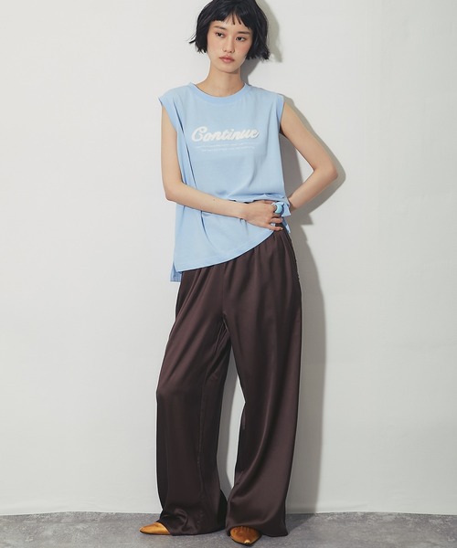 ANOTHER S(アナザーエス)の「接触冷感吸水速乾付きロゴサガラ刺繍ノースリーブプルオーバー(Tシャツ/カットソー・レディース・オフホワイト/ブラック/ブルー/ライム・FREE)」の21枚目の写真