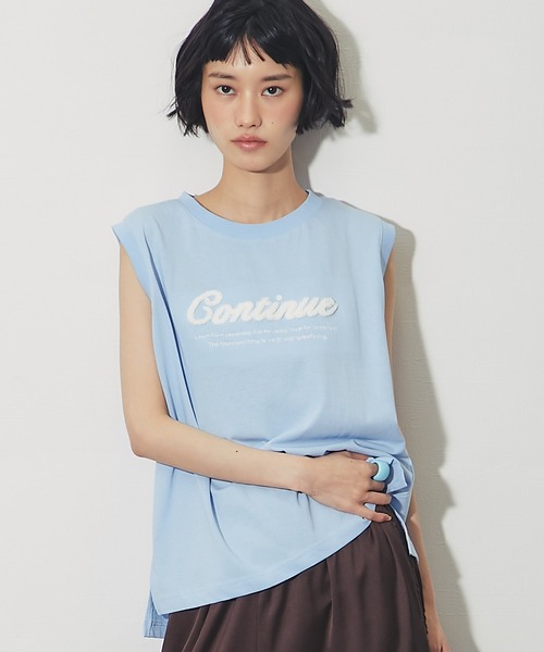 ANOTHER S(アナザーエス)の「接触冷感吸水速乾付きロゴサガラ刺繍ノースリーブプルオーバー(Tシャツ/カットソー・レディース・オフホワイト/ブラック/ブルー/ライム・FREE)」の20枚目の写真