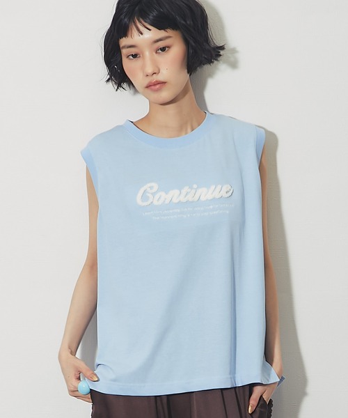 ANOTHER S(アナザーエス)の「接触冷感吸水速乾付きロゴサガラ刺繍ノースリーブプルオーバー(Tシャツ/カットソー・レディース・オフホワイト/ブラック/ブルー/ライム・FREE)」の18枚目の写真