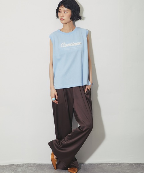 ANOTHER S(アナザーエス)の「接触冷感吸水速乾付きロゴサガラ刺繍ノースリーブプルオーバー(Tシャツ/カットソー・レディース・オフホワイト/ブラック/ブルー/ライム・FREE)」の16枚目の写真