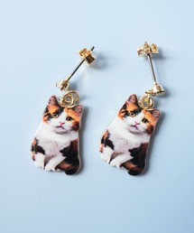 【 Port / ポート 】 リアルキャット デザインピアス / ネコ_