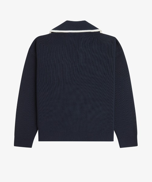 FRED PERRY（フレッドペリー）の「Wide Collar Knitted Shirt／ワイドカラーニットシャツ（ニット/セーター・レディース・ネイビー/プラム・10）」の11枚目の写真