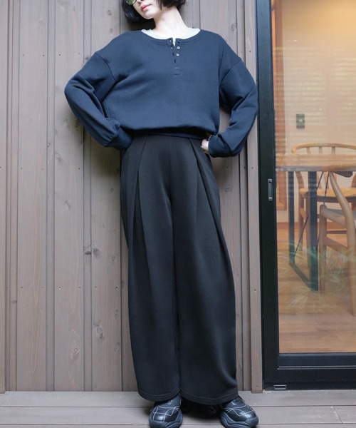 callautia(カラウティア)の「ダブルタックスウェットパンツ(スウェットパンツ・レディース・ブラウン/杢グレー/ブラック・X-LARGE/SMALL/LARGE/MEDIUM)」の6枚目の写真