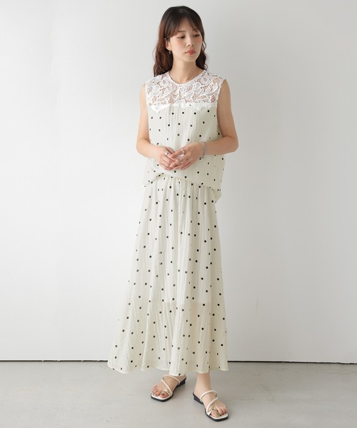 SUGAR BISKET(シュガービスケット)の「レース×ドット スカートセットアップ(セットアップ・レディース・ブラック/ベージュ/ホワイト・フリー)」の17枚目の写真