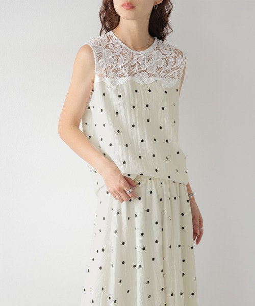 SUGAR BISKET(シュガービスケット)の「レース×ドット スカートセットアップ(セットアップ・レディース・ブラック/ベージュ/ホワイト・フリー)」の18枚目の写真