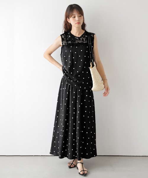 SUGAR BISKET(シュガービスケット)の「レース×ドット スカートセットアップ(セットアップ・レディース・ブラック/ベージュ/ホワイト・フリー)」の20枚目の写真