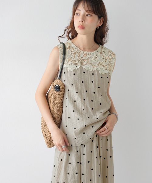 SUGAR BISKET(シュガービスケット)の「レース×ドット スカートセットアップ(セットアップ・レディース・ブラック/ベージュ/ホワイト・フリー)」の12枚目の写真