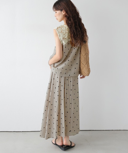 SUGAR BISKET(シュガービスケット)の「レース×ドット スカートセットアップ(セットアップ・レディース・ブラック/ベージュ/ホワイト・フリー)」の13枚目の写真