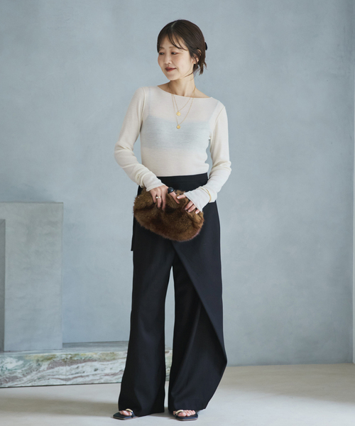 plage(プラージュ)の「Wrap 2way パンツ(その他パンツ・レディース・ブラック/ベージュ/チャコールグレー・36/38/34)」の4枚目の写真