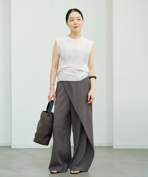 plage(プラージュ)の「Wrap 2way パンツ(その他パンツ・レディース・ブラック/ベージュ/チャコールグレー・36/38/34)」の5枚目の写真