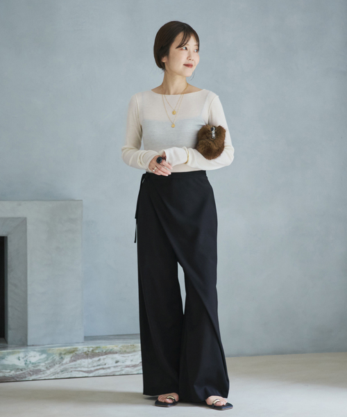 plage(プラージュ)の「Wrap 2way パンツ(その他パンツ・レディース・ブラック/ベージュ/チャコールグレー・36/38/34)」の8枚目の写真