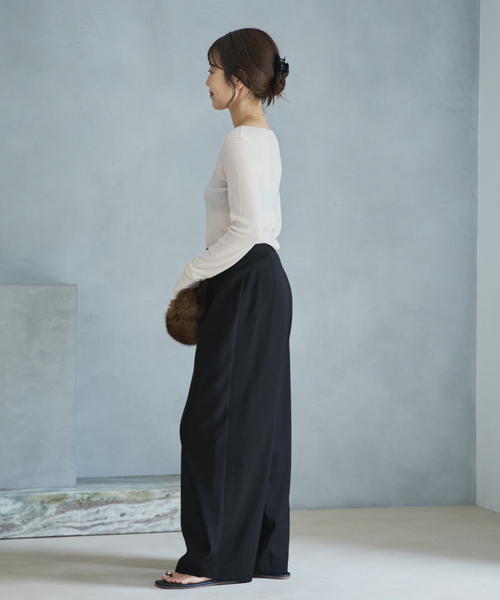 plage(プラージュ)の「Wrap 2way パンツ(その他パンツ・レディース・ブラック/ベージュ/チャコールグレー・36/38/34)」の9枚目の写真