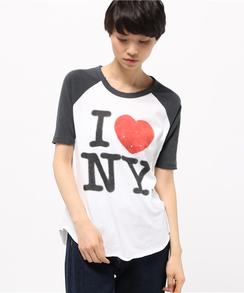 JUNK FOOD(ジャンクフード)の「I Heart NY ラグラン(Tシャツ/カットソー・レディース・ホワイト・SMALL)」の1枚目の写真