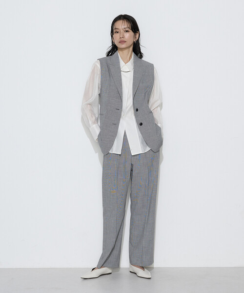 COMME CA（コムサ）の「〔 Sサイズ 〕 ストレッチミニ千鳥 ジレ（ベスト・レディース・ブラック系その他/ベージュ系その他・5号）」の16枚目の写真