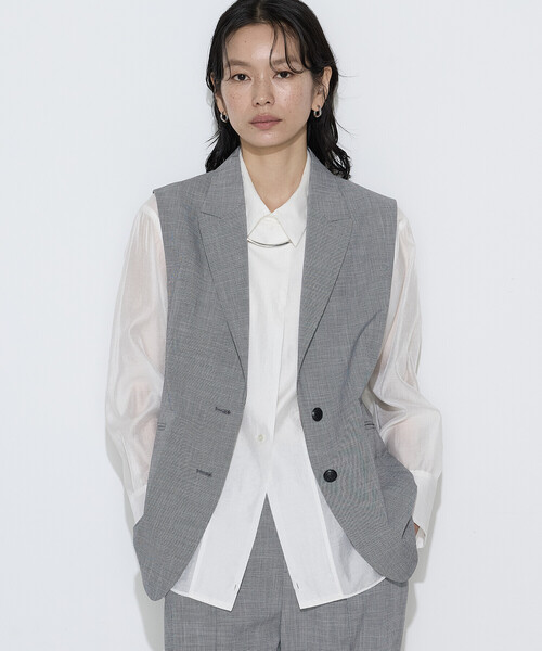 COMME CA（コムサ）の「〔 Sサイズ 〕 ストレッチミニ千鳥 ジレ（ベスト・レディース・ブラック系その他/ベージュ系その他・5号）」の18枚目の写真