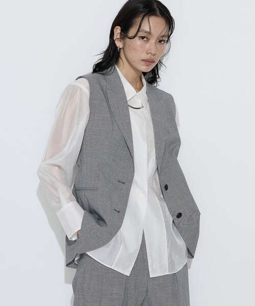 COMME CA（コムサ）の「〔 Sサイズ 〕 ストレッチミニ千鳥 ジレ（ベスト・レディース・ブラック系その他/ベージュ系その他・5号）」の20枚目の写真