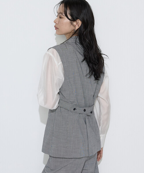 COMME CA（コムサ）の「〔 Sサイズ 〕 ストレッチミニ千鳥 ジレ（ベスト・レディース・ブラック系その他/ベージュ系その他・5号）」の22枚目の写真