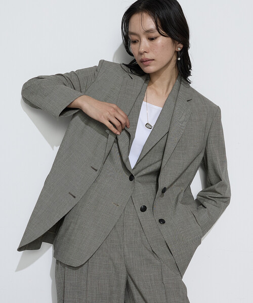 COMME CA（コムサ）の「〔 Sサイズ 〕 ストレッチミニ千鳥 ジレ（ベスト・レディース・ブラック系その他/ベージュ系その他・5号）」の6枚目の写真